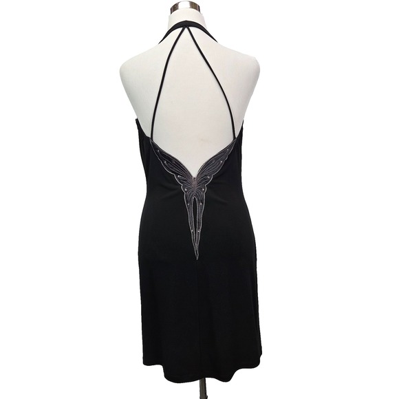 Frederick's of Hollywood Dresses & Skirts - VTG Fredrick's Of Hollywood Mini Dress M Black Butterfly Whimsigoth Y2K Fairy